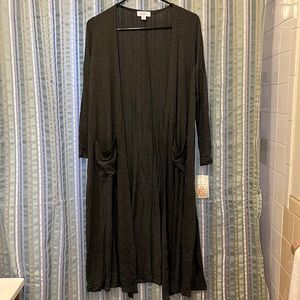 Charcoal duster cardigan